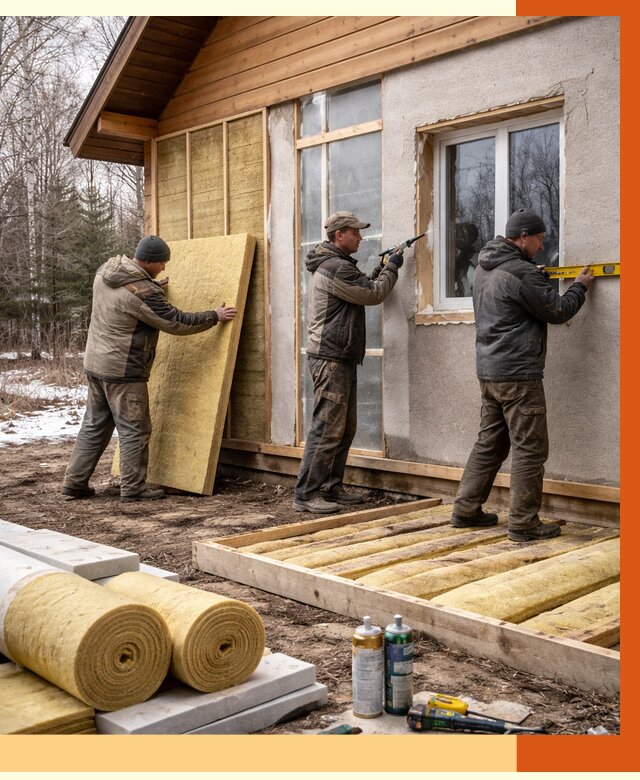 Утепление дачного дома в Луховицах от 4914 руб/м2 — недорого | ТепломастерЛхв