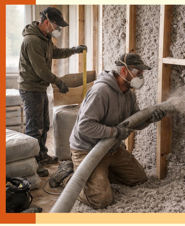 Утепление таунхауса эковатой в Луховицах для максимально теплых стен