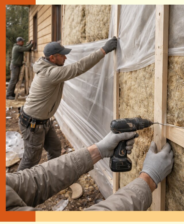 Утепление дома из бруса в Луховицах качественно и долговечно