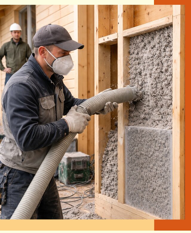 Утепление дома из бруса эковатой в Луховицах от 1914 руб/м2 | ТепломастерЛхв