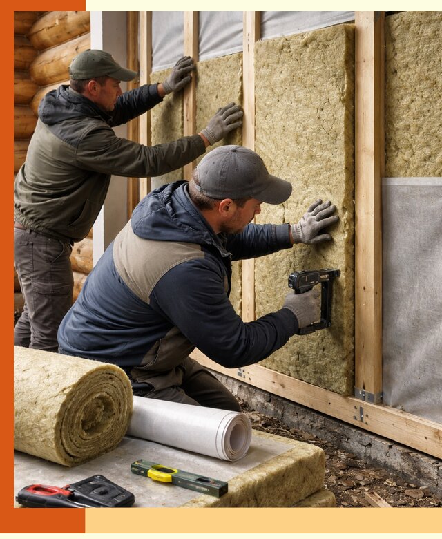 Утепление бревенчатого дома под ключ в Луховицах