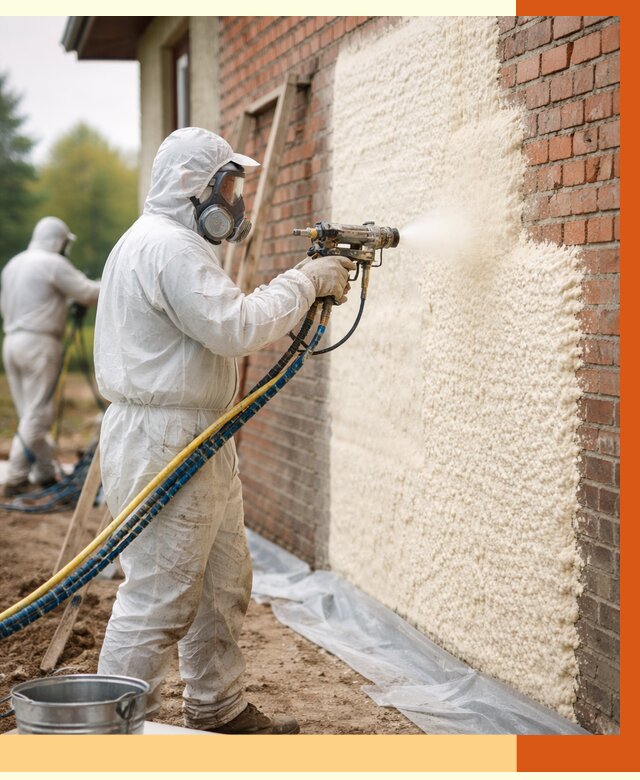 Утепление кирпичного дома ППУ в Луховицах под ключ от 6724 руб. | ТепломастерЛхв