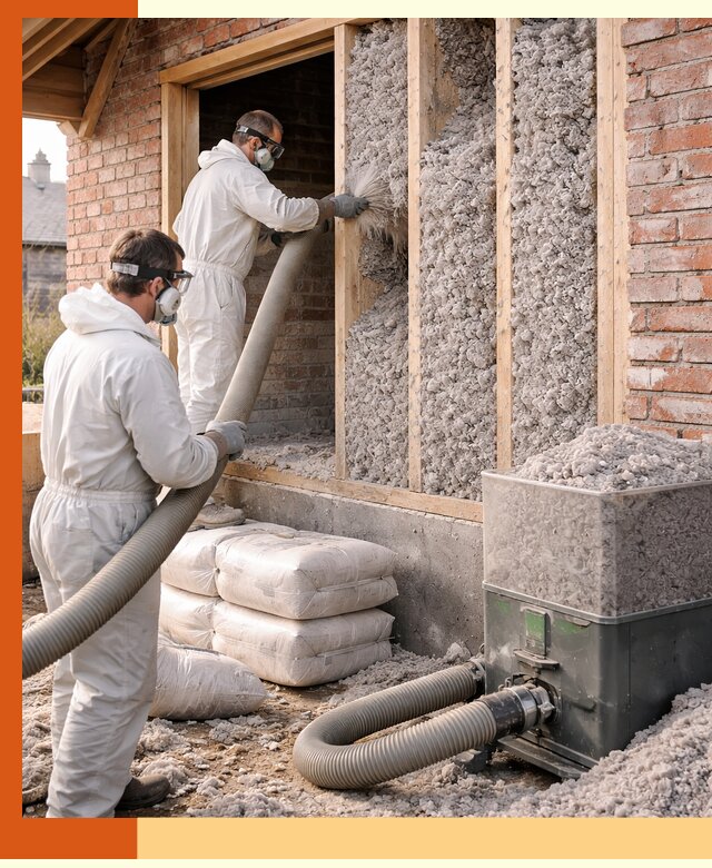 Утепление кирпичного дома эковатой в Луховицах