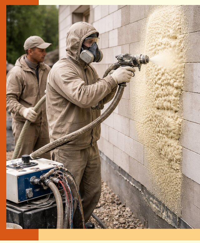 Утепление дома из газобетона ППУ в Луховицах — надежная теплоизоляция