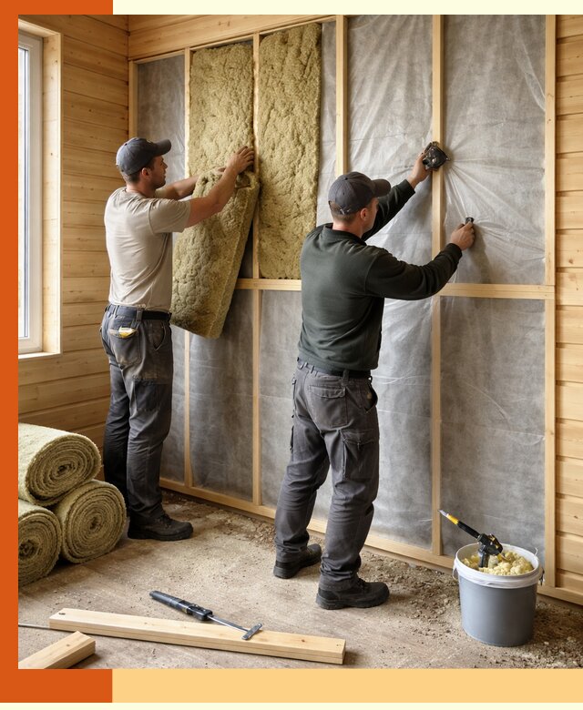 Утепление дома из минибруса в Луховицах: комплексные теплоизоляционные работы