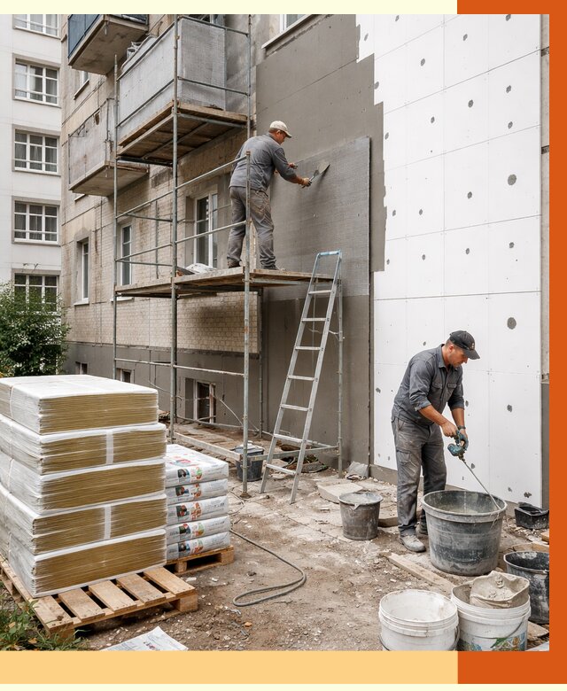 Утепление квартиры снаружи в Луховицах от 6362 руб/м2 под ключ | ТепломастерЛхв