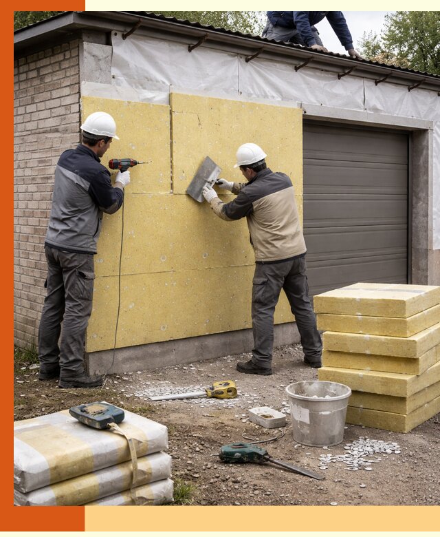 Утепление гаража снаружи в Луховицах качественно и надёжно