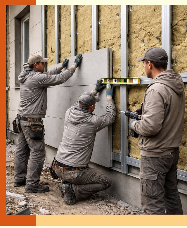 Утепление вентилируемого фасада под ключ в Луховицах