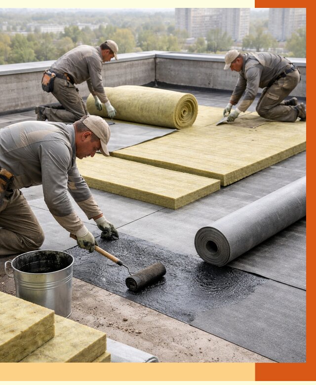 Утепление плоской крыши в Луховицах от 7448 руб./м2 под ключ | ТепломастерЛхв