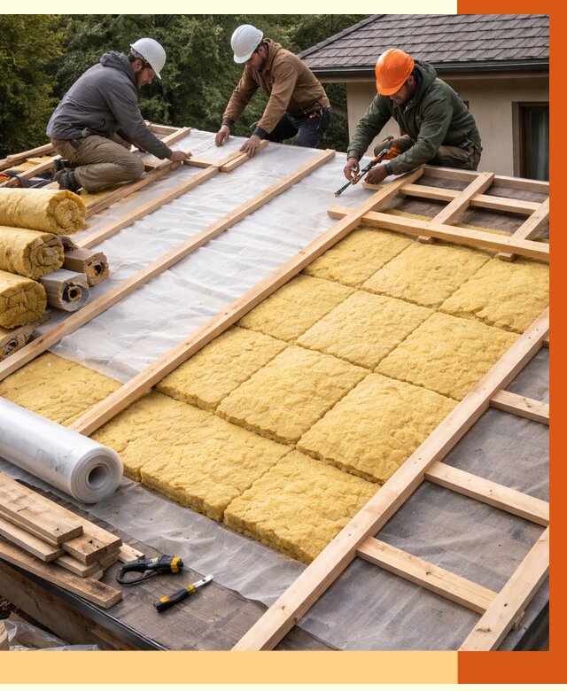 Утепление скатной крыши в Луховицах от 1293 руб./м2 под ключ | ТепломастерЛхв