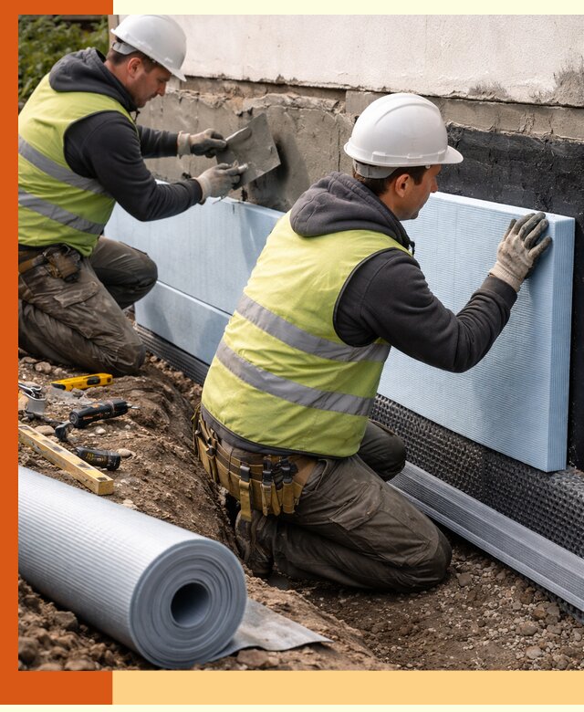 Утепление фундамента снаружи в Луховицах — профессиональная теплоизоляция