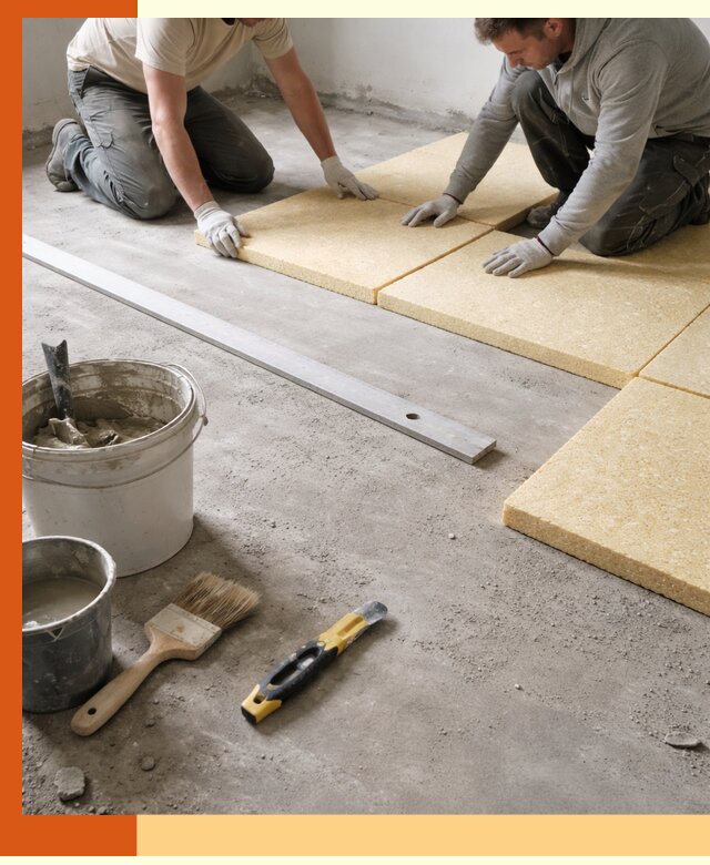 Утепление бетонного пола в Луховицах профессионально и недорого