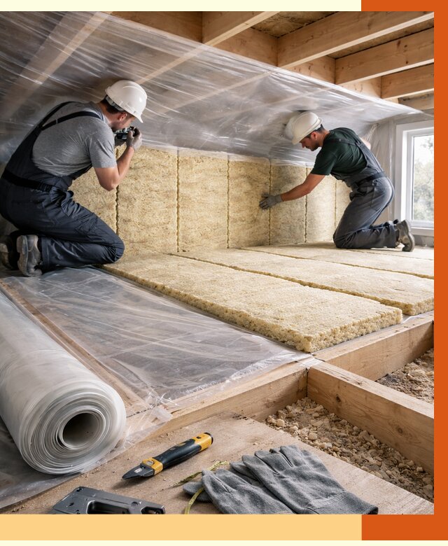 Утепление перекрытий в Луховицах от 2948 руб/м2 — утепление межэтажных и чердачных | ТепломастерЛхв