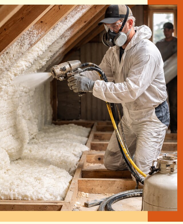 Утепление чердака ППУ в Луховицах от 8917 руб./м2 — услуга под ключ | ТепломастерЛхв