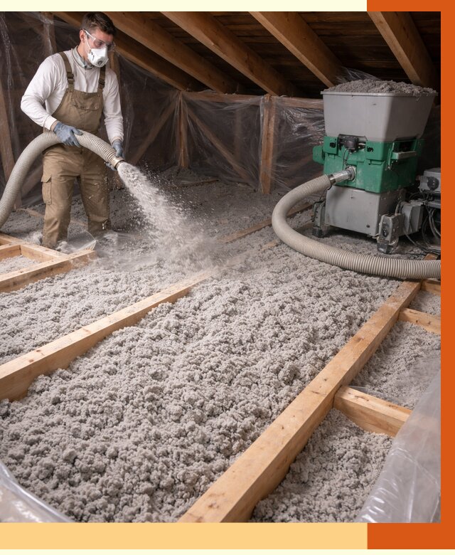 Утепление чердака эковатой в Луховицах от 1500 руб/м2 — заказать у ТепломастерЛхв