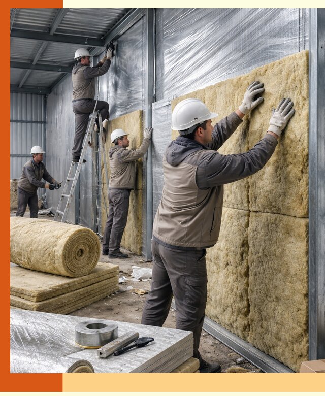 Утепление металлического склада в Луховицах: теплоизоляция и герметизация