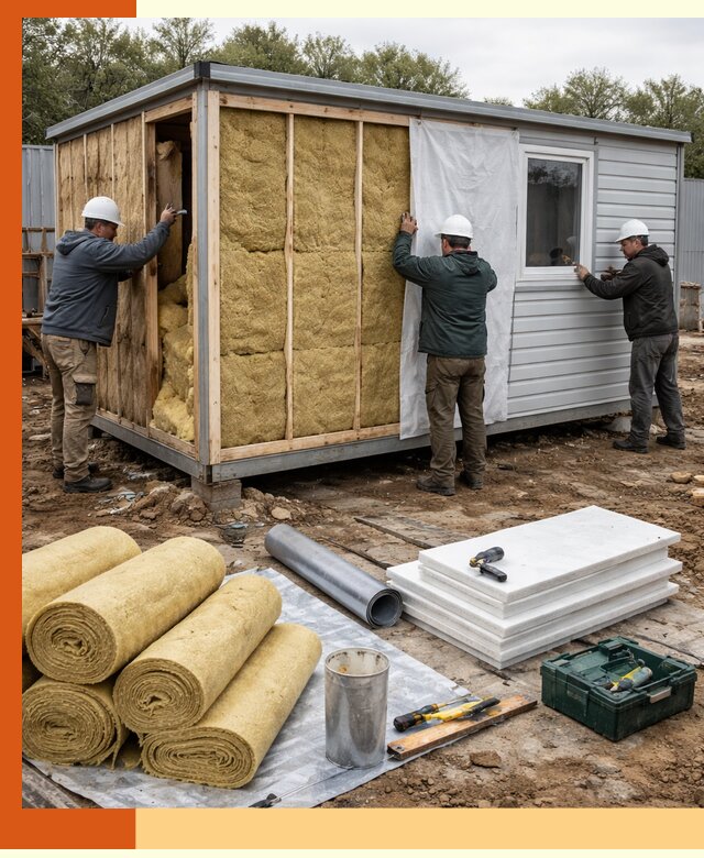 Утепление строительной бытовки под ключ в Луховицах для любых условий