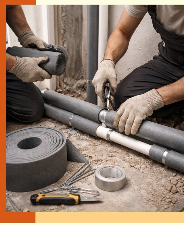 Утепление труб водоснабжения в Луховицах — монтаж и защита сети