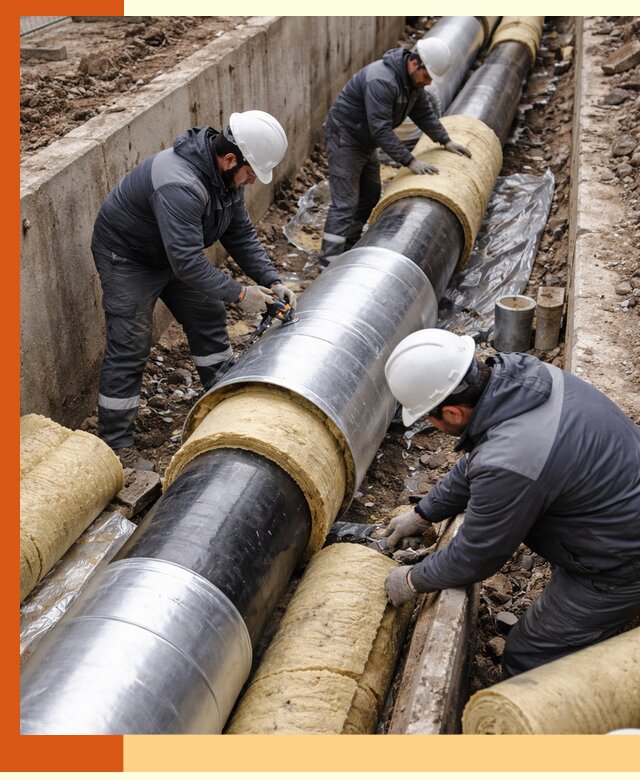 Утепление теплотрассы в Луховицах: утеплительные работы и материалы