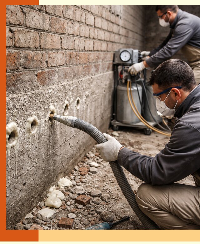 Заполнение колодцевой кладки ППУ в Луховицах быстро и герметично