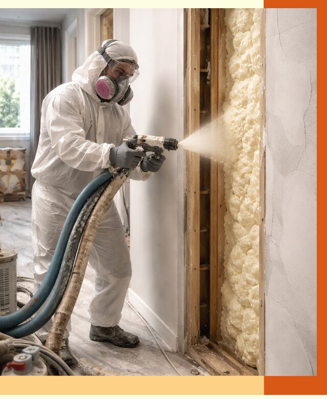 Межстеновое утепление ППУ в Луховицах от 2845 руб/м2 — межстенное утепление под ключ | ТепломастерЛхв