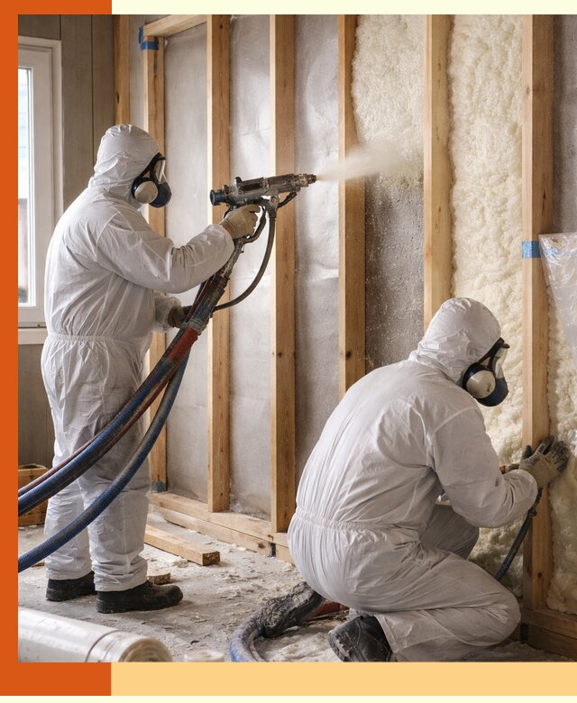 Утепление каркасной стены ППУ в Луховицах для домов и коттеджей