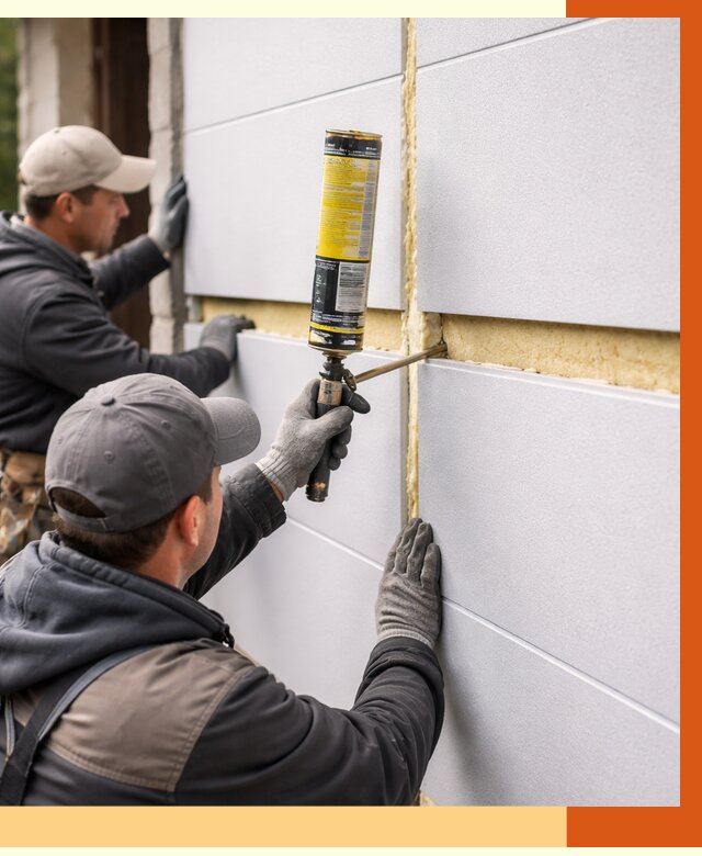 Утепление сэндвич панелей ППУ в Луховицах от 4345 руб. за м2 | ТепломастерЛхв