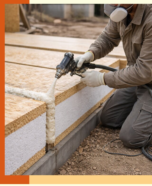 Утепление СИП-панелей пенополиуретаном (ППУ) в Луховицах