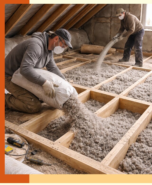 Заполнение полостей чердачного перекрытия в Луховицах качественно и надёжно