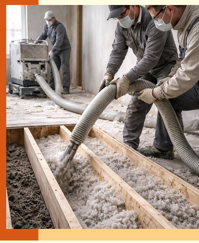 Заполнение полостей межэтажного перекрытия в Луховицах эффективно и герметично