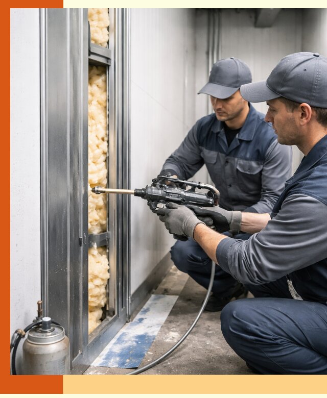 Заполнение пустот холодильных панелей в Луховицах специализированной пеной