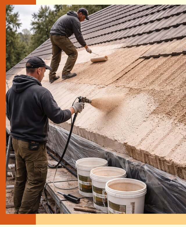 Утепление кровли жидкой пробкой в Луховицах для домов и зданий