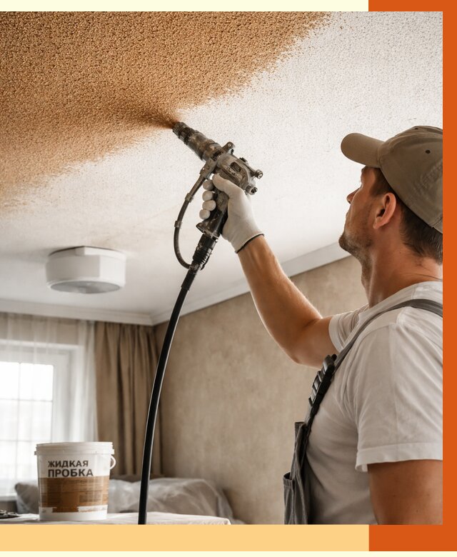 Утепление потолка жидкой пробкой в Луховицах от 3621 руб. | ТепломастерЛхв