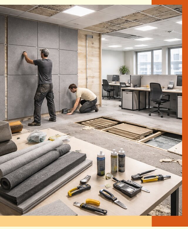 Профессиональная шумоизоляция офиса в Луховицах от 6983 руб. за м2 | ТепломастерЛхв