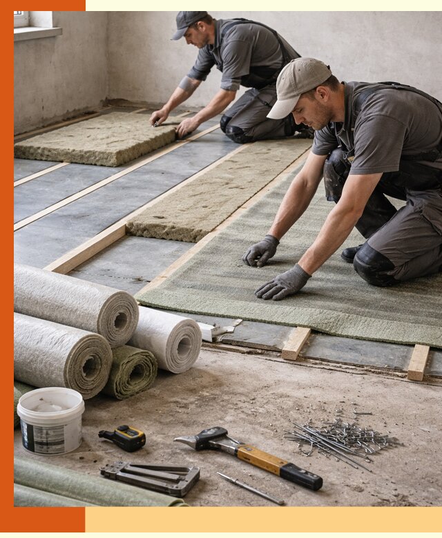 Шумоизоляция пола в Луховицах — профессиональная звукоизоляция помещений