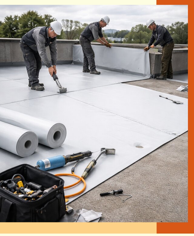 Гидроизоляция мембранной кровли в Луховицах от 7759 руб./м² — профессионально | ТепломастерЛхв