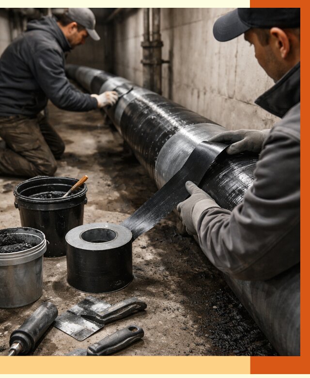 Гидроизоляция труб в Луховицах от 2586 руб. — профессиональная герметизация | ТепломастерЛхв