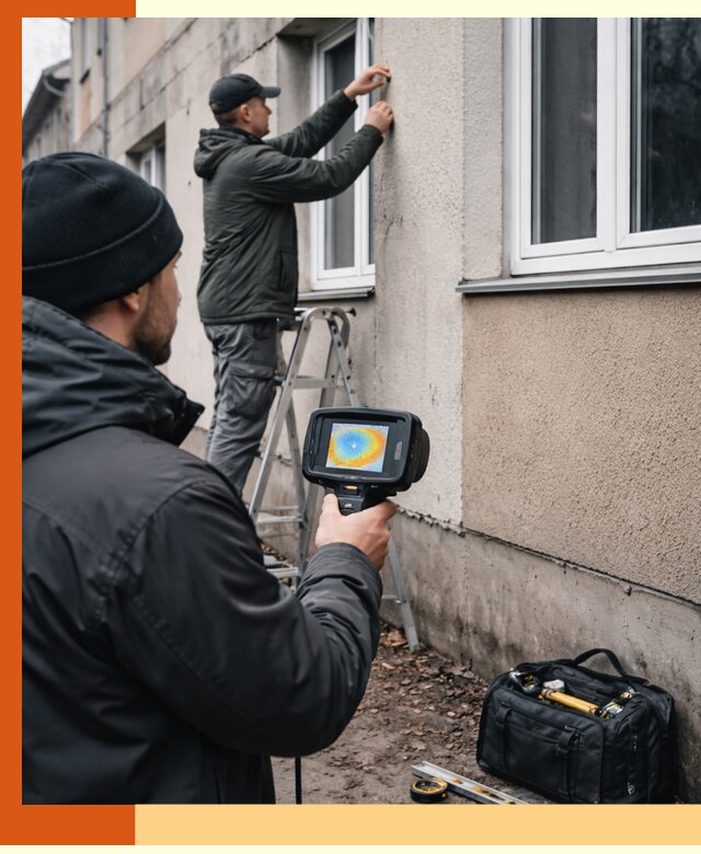 Тепловизионное обследование фасада в Луховицах для выявления дефектов