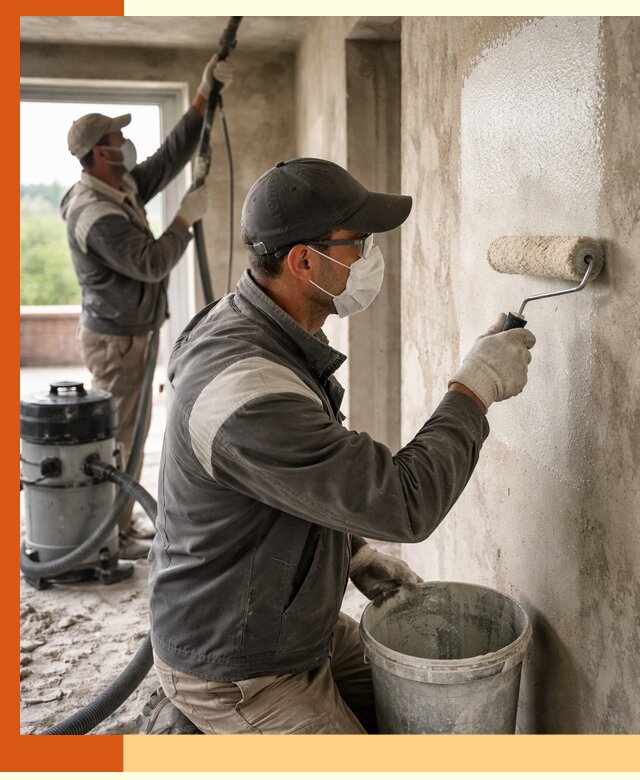 Подготовка поверхности под напыление утеплителя в Луховицах