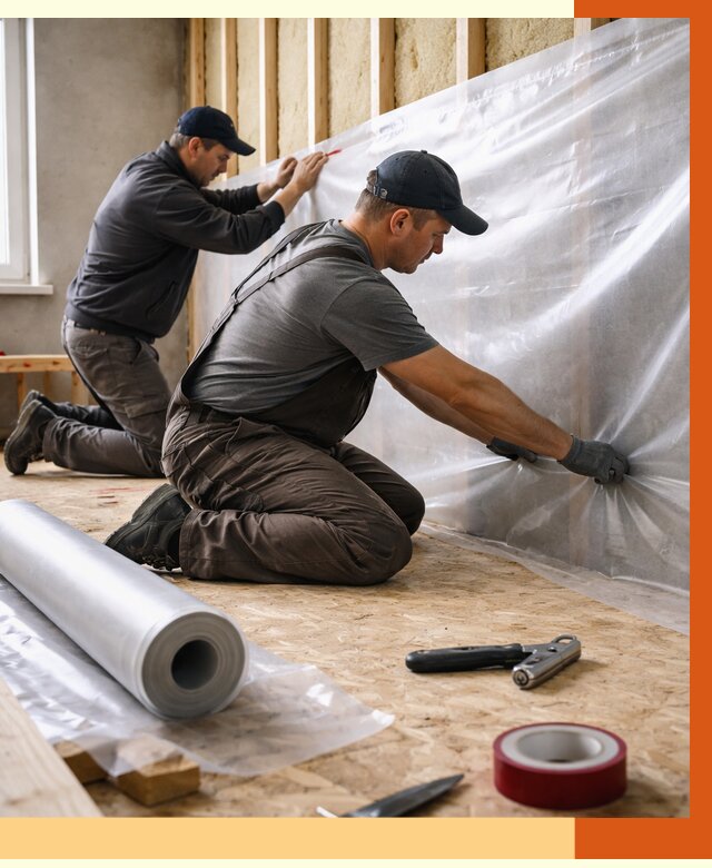 Монтаж пароизоляции в Луховицах от 2586 руб. — установка и укладка под ключ | ТепломастерЛхв