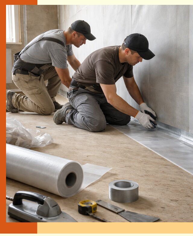 Монтаж пароизоляции для дома и помещений в Луховицах